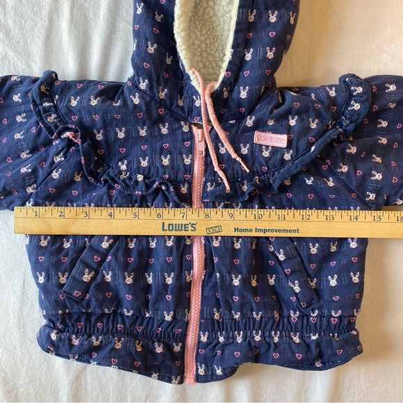 Vintage 90s OshKosh B'gosh Girls Blue Jacket 24 Months - Bunny Hearts - Picture 10 of 11
